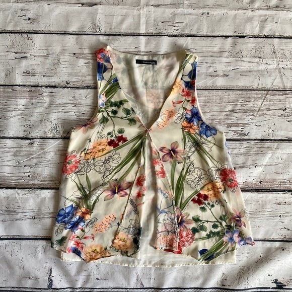 Caramela Colorful Floral Print Sleeveless top - Picture 1 of 3
